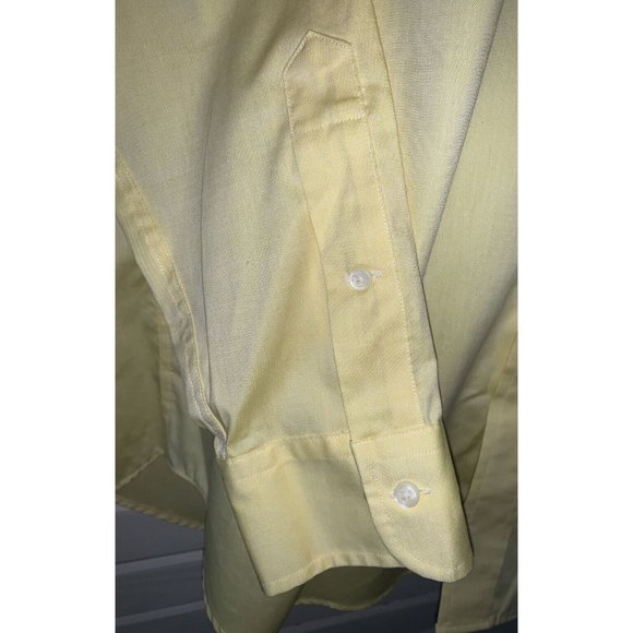 LAUREN Ralph Lauren Dress Shirt Sz 16 33/33 Yellow Button-Up Non Iron *VGUC - Picture 5 of 10